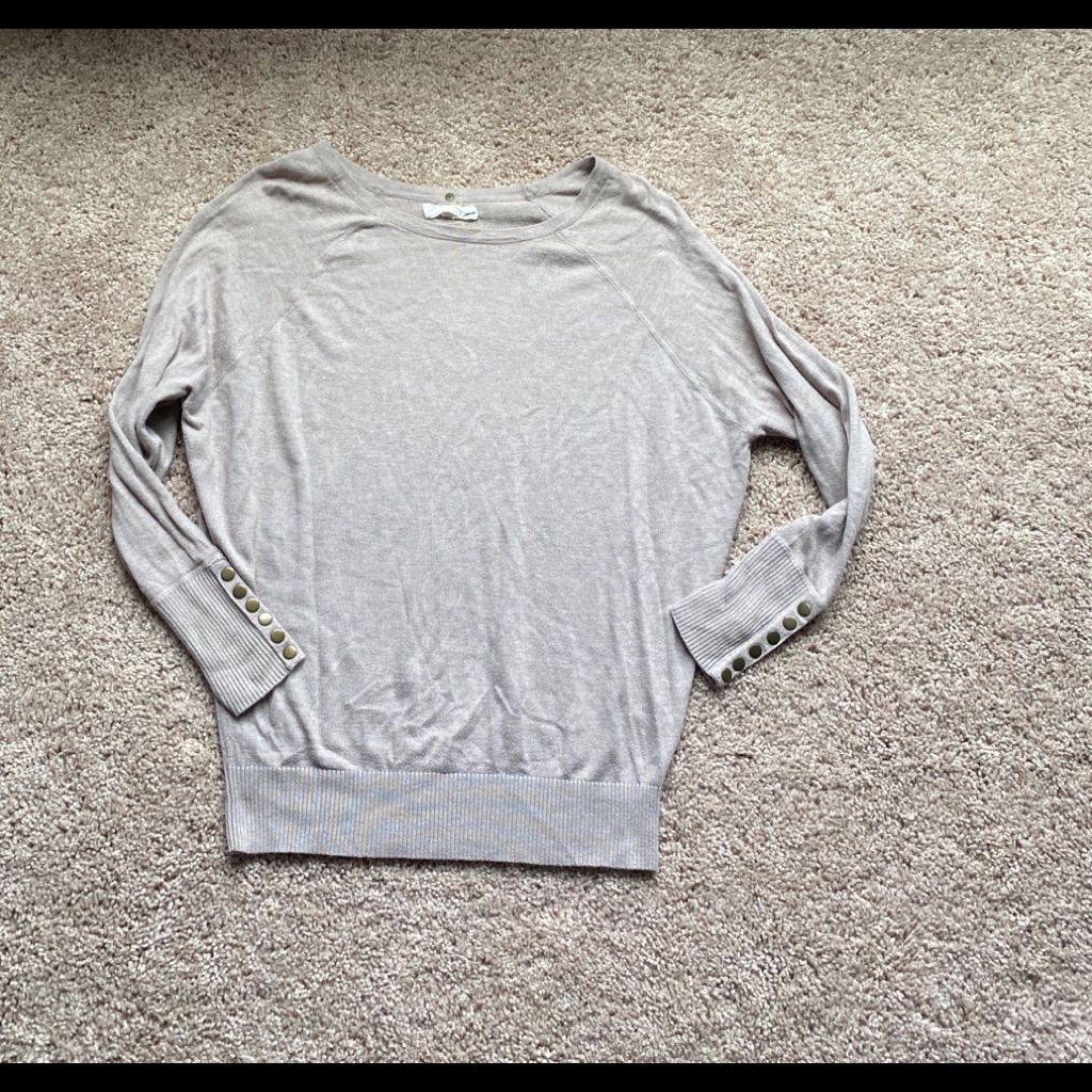 Beige Button Top